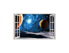 Autocolant decorativ, Fereastra, Planete, Multicolor, 83 cm, 203ST foto