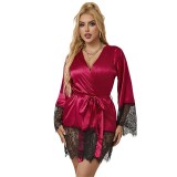 Subblime Sets-953829 Pijama Elegantă din Dantelă + Tanga Roșie &ndash; Mărime L/XL