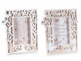Cumpara ieftin Set 2 rame foto masa lemn maro alb Tree of Life cm 17 x 19 H, 8 x 12 H