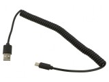 Cablu spiralat USB 2.0 A la C aurit 1,8m