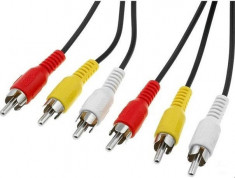 Cablu AV 3RCA-3RCA Quality, 1.5 M Lungime, pentru TV, DVD Player sau Gaming foto