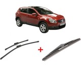Cumpara ieftin Set 3 stergatoare NISSAN QASHQAI +2 (JJ10E) 2007 - 2014, pentru parbriz si luneta, Bosch Twin