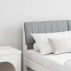 VidaXL Tăblie tapițată Gri deschis 140 cm Lemn de pin masiv 879233