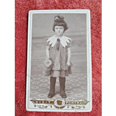 Fotografie tip CDV, fetita, inceput de secol XX