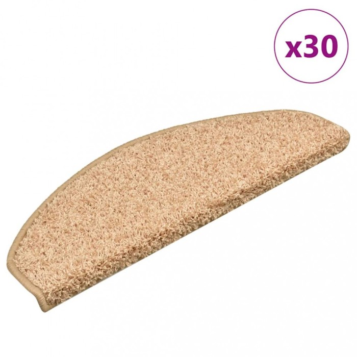 vidaXL Covorașe pentru scări, 30 buc., 65x21x4 cm, aurii, semirotunde, mari