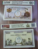 REPRODUCERE pe hartie cu filigran si fire UV proiect bancnota 1.000 lei 1934