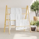 Gossi scara dubla pentru prosoape cu 4 trepte, 90x50x100 cm, bambus