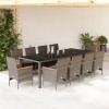 VidaXL Set mobilier de grădină cu perne 11 piese gri poliratan&amp;sticlă 3278736