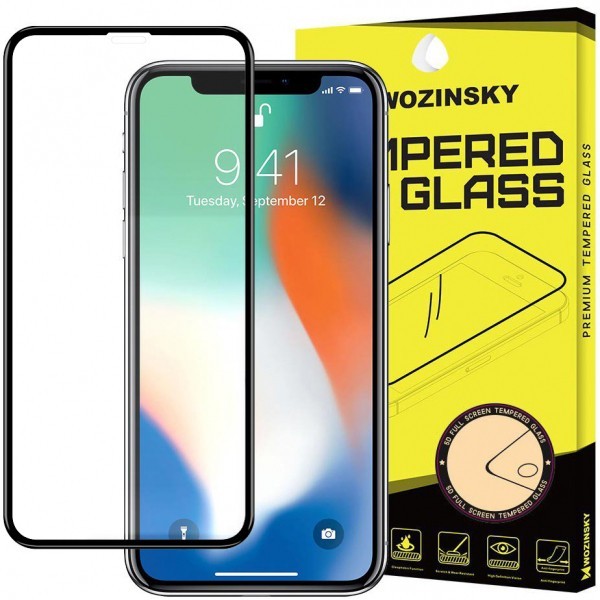 Folie de protectie Ecran WZK pentru Apple iPhone 11 / XR, Sticla securizata, Full Glue, Neagra
