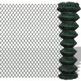 VidaXL Gard de legătură din plasă, verde, 1,5 x 15 m, oțel