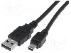 Cablu USB A mufa, USB B mini mufa, USB 2.0, lungime 3m, negru, ASSMANN - AK-300108-030-S