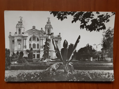 Cluj - Teatrul national - RPR vedere circulata 1975 foto