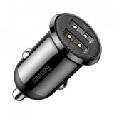 INCARCATOR auto Baseus Grain Pro, 2 x USB (USB1 Output 5V/2.4A, USB2 Output: