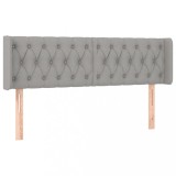 Cumpara ieftin Tablie de pat cu aripioare gri deschis 163x16x78/88 cm textil