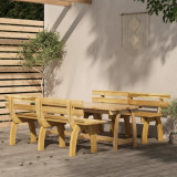 VidaXL Set mobilier de exterior, 3 piese, lemn de pin tratat