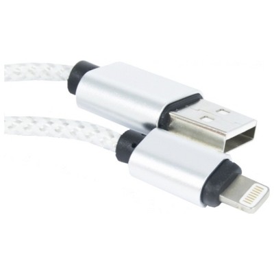 Cablu Date &amp;amp; Incarcare Textil APPLE Lightning (Argintiu) ATX foto
