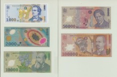 SET 1000 LEI 1998 + 2000 LEI 1999+10000 LEI 2000 +50000 LEI 2002+100000 LEI 2003