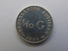 1/10 GULDEN 1966 ANTILELE OLANDEZE-argint foto