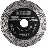 Disc diamantat turbo, dublu segmetat, placi ceramice, taiere umeda si uscata, 115 mm/22.23 mm, Richmann Exclusive