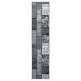 Cumpara ieftin Covor traversă, gri cu model dreptunghiuri, 60x400 cm, BCF