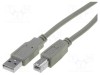 Cablu USB 2.0 VCOM 1,5m USB A la USB B nichelat gri PVC