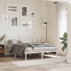 Gossi cadru de pat metalic cu tablie, alb, 135x190 cm