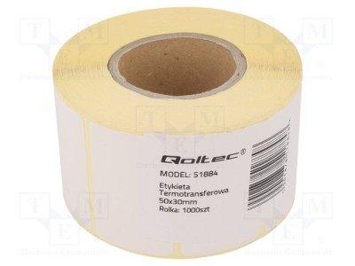 Etichetă albă QOLTEC cu Culoare caracter: neagră, termotransfer foto