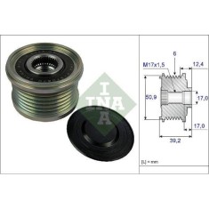 Fulie alternator Mazda 2 (DL), 3 (BM), 6 (GJ), CX-3 (DK), CX-30 (DM), CX-5 (KE), CX-9 (TC), 1.5 D, 2.2 D, 1.8 SKYACTIV-D, 2.5, 2.2 SKYACTIV-D, INA foto