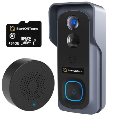 VideoInterfon SMART Wifi cu App Control, Senzor Miscare Notificare pe Telefon, Night Vision, Infrarosu, Gri foto