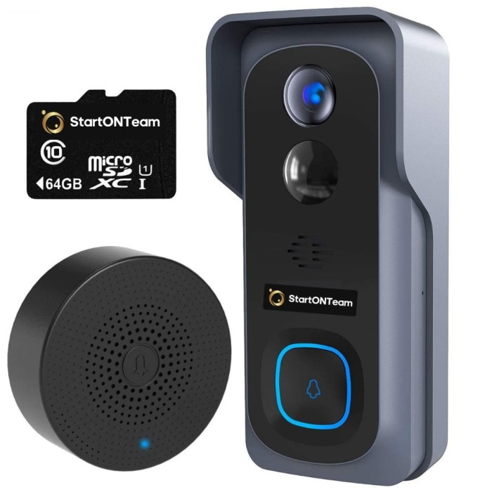 VideoInterfon SMART Wifi cu App Control, Senzor Miscare Notificare pe Telefon, Night Vision, Infrarosu, Gri