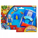 Set figurina cu vehicul, Marvel, Iron Man And His Awesome Friends, Thor Thunder Roadracer, G2692