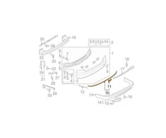 Bandou bara protectie spate AUDI A8 (D4/4F), 2014-, Centrala, cromat