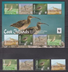 COOK ISLANDS PASARI MI. 2147-2150 + KLEINBOGEN 2147-2150 WWF MNH