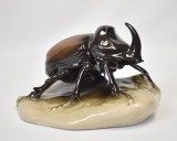 Gandac rinocer din portelan Royal Dux Cehoslovacia - Art Deco