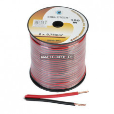 Cablu difuzor cupru 2x0.75mm rosu/negru Cabletech KAB0383