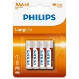 Baterie Philips Longlife, AAA / LR3, Set 4 bucati Phil-R03L4B/10