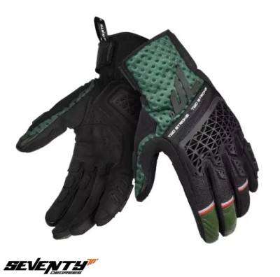 Manusi barbati pentru scuter - motocicleta Naked/Adventure vara Seventy model SD-N60 Two Stroke culoare: negru/verde/rosu &amp;ndash; degete tactile XL (10 cm) foto