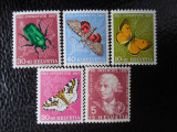 Elvetia-Fauna,insecte pro Juventute 1957-serie completa,nestampilate