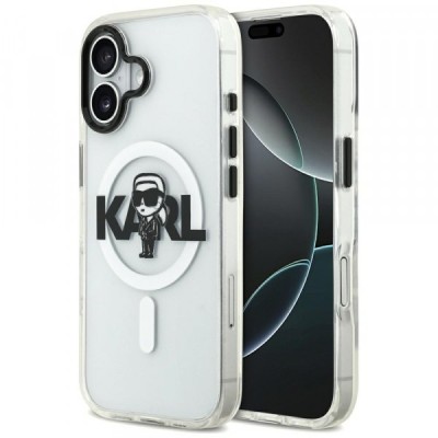 Husa MagSafe pentru Apple iPhone 17, Karl Lagerfeld, IML Sketch Logo Karl, Transparenta foto