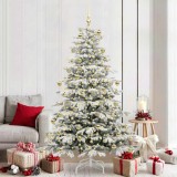VidaXL Brad de Crăciun artificial cu ramuri articulare Alb 210 cm 3395653