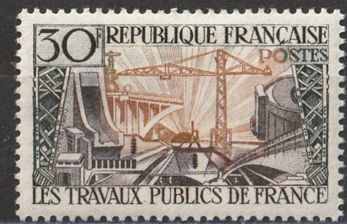 C549 - Franta 1957 - Constructii,neuzat,perfecta stare