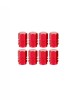 Set 8 capace hexagonale rosii pentru valva auto, aliaj aluminiu, lungime 1.8 cm