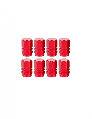 Set 8 capace hexagonale rosii pentru valva auto, aliaj aluminiu, lungime 1.8 cm foto