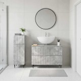 Cumpara ieftin Set de dulapuri pentru baie, 2 piese ZWOLLE Gri Beton