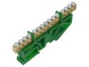 Conector regletă 1 pistă 15 borne verde