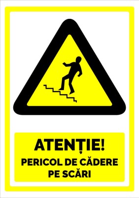 Indicator atentie pericol de cadere pe scari foto