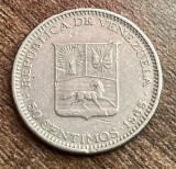 C50 - Moneda foarte veche - Venezuela - 50 centimos - 1965
