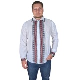 Bluza tip ie barbati RB24, alb/rosu bordo , marimea XL