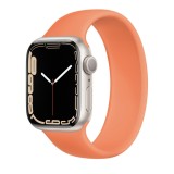 Cumpara ieftin Bratara silicon portocalie tip solo loop marca THD pentru Apple Watch 41mm seria 7 si seria 8, marimea S, lungime incheietura mana 158-177 mm