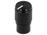 Buton rotativ cu indicator negru 6mm aluminiu și plastic